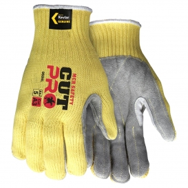 MCR Safety 9686 Grip Sharp Leather Palm Gloves - Kevlar Shell - Yellow