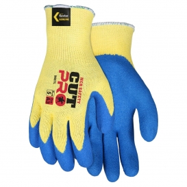 MCR Safety 9687 FlexTuff Latex Coated Gloves - 10 Gauge DuPont Kevlar Fibers - Yellow/Blue