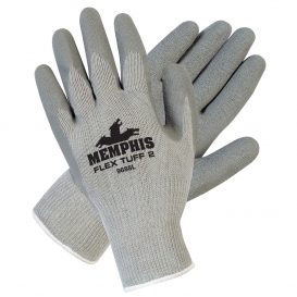Memphis 9688 FlexTuff II Latex Coated Palm Gloves - 10 Gauge Cotton/Polyester - Gray