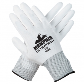 Memphis 9695 UltraTech Polyurethane Coated Palm Gloves - 13 Gauge Nylon - White