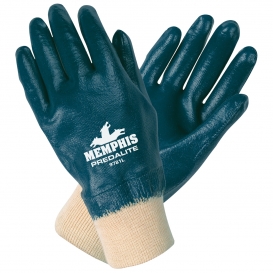 Memphis 9781 Predalite Fully Coated Nitrile Gloves - Knit Wrist - Interlock Liner