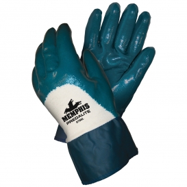Memphis 9785 Predalite Light Nitrile Coated Palm & Knuckle Gloves - PVC Safety Cuff