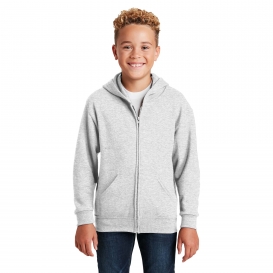 Jerzees 993B Youth NuBlend Full-Zip Hooded Sweatshirt - Ash