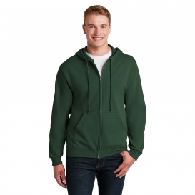 Jerzees 993M NuBlend Full-Zip Hooded Sweatshirt - Forest Green