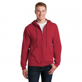Jerzees 993M NuBlend Full-Zip Hooded Sweatshirt - True Red