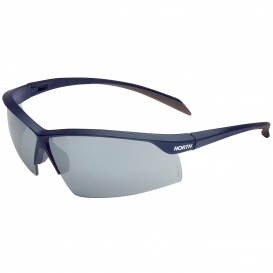 North Relentless Safety Eyewear - Blue Frame - Silver Mirror Lens