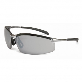 North Safety GX-8 Safety Glasses - Metal Frame - Silver Mirror Lens