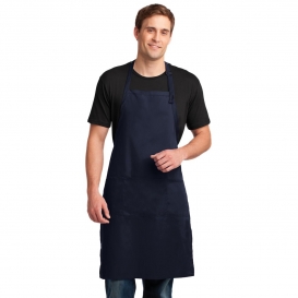 Port Authority A700 Easy Care Extra Long Bib Apron with Stain Release - Navy