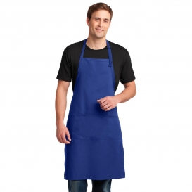 Port Authority A700 Easy Care Extra Long Bib Apron with Stain Release - Royal