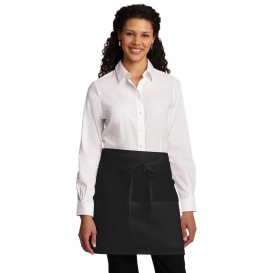 Port Authority A706 Easy Care Half Bistro Apron with Stain Release - Black