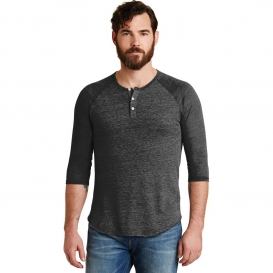 Alternative AA1989 Eco-Jersey 3/4-Sleeve Raglan Henley - Eco Black