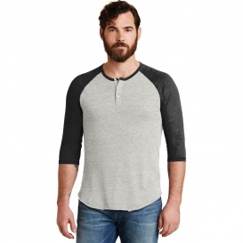 Alternative AA1989 Eco-Jersey 3/4-Sleeve Raglan Henley - Eco Oatmeal/Eco Black
