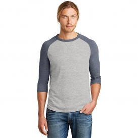 Alternative AA5057 Dugout 3/4-Sleeve Vintage 50/50 Tee - Silver / Vintage Navy