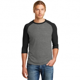 Alternative AA5057 Dugout 3/4-Sleeve Vintage 50/50 Tee - Vintage Coal / Black