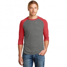Alternative AA5057 Dugout 3/4-Sleeve Vintage 50/50 Tee - Vintage Coal / Red