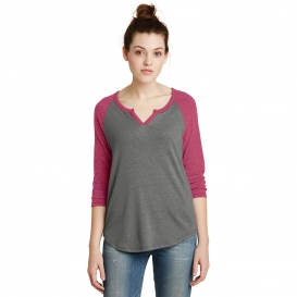 Alternative AA5060 Outfield 3/4-Sleeve Vintage 50/50 Tee - Vintage Coal / Vintage Pink