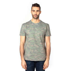 Threadfast 100A Unisex Ultimate CVC T-Shirt - Green Hex Camo