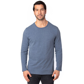 Threadfast 100LS Unisex Ultimate CVC Long-Sleeve T-Shirt - Navy Heather