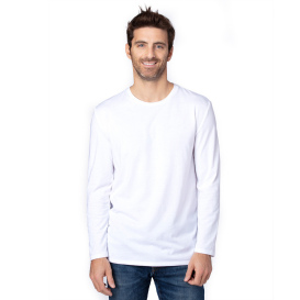 Threadfast 100LS Unisex Ultimate CVC Long-Sleeve T-Shirt - White