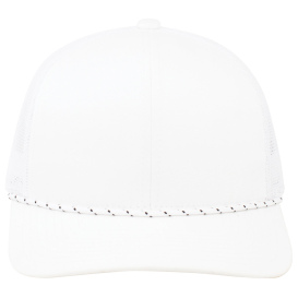 Pacific Headwear 104BR Trucker Snapback Braid Cap - White