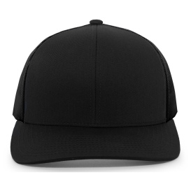 Pacific Headwear 104C Trucker Snapback Hat - Black