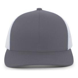 Pacific Headwear 104C Trucker Snapback Hat - Graphite/White