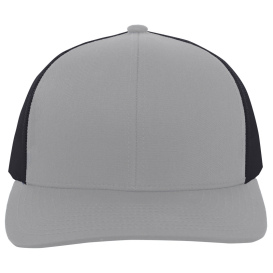 Pacific Headwear 104C Trucker Snapback Hat - Heather Grey/Lt Charcoal