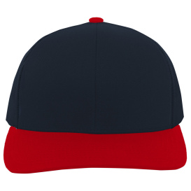 Pacific Headwear 104C Trucker Snapback Hat - Navy/Red/Navy