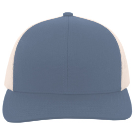 Pacific Headwear 104C Trucker Snapback Hat - Ocean Blue/Beige