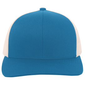 Pacific Headwear 104C Trucker Snapback Hat - Panther Teal/Beige