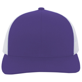 Pacific Headwear 104C Trucker Snapback Hat - Purple/White