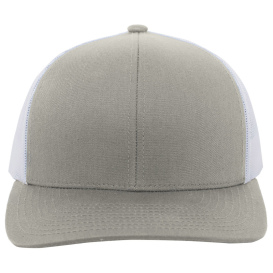 Pacific Headwear 104C Trucker Snapback Hat - Silver/White