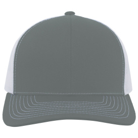 Pacific Headwear 104S Contrast Stitch Trucker Snapback Cap - Graphite/White