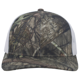 Pacific Headwear 108C Camo Snapback Trucker Cap - Breakup Country/White