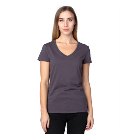 Threadfast 200RV Ladies Ultimate CVC V-Neck T-Shirt - Graphite