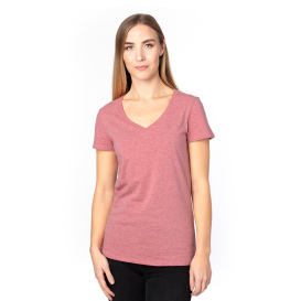 Threadfast 200RV Ladies Ultimate CVC V-Neck T-Shirt - Maroon Heather