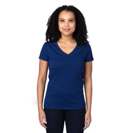 Threadfast 200RV Ladies Ultimate CVC V-Neck T-Shirt - Navy