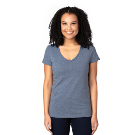 Threadfast 200RV Ladies Ultimate CVC V-Neck T-Shirt - Navy Heather