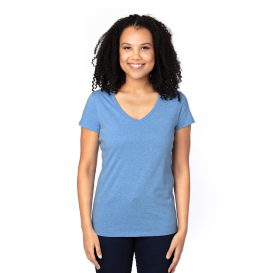 Threadfast 200RV Ladies Ultimate CVC V-Neck T-Shirt - Royal Heather