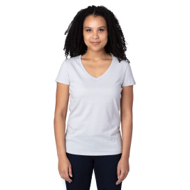 Threadfast 200RV Ladies Ultimate CVC V-Neck T-Shirt - Silver