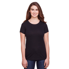 Threadfast 202A Ladies Triblend Short-Sleeve T-Shirt - Solid Black Triblend