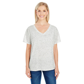 Threadfast 203FV Ladies Triblend Fleck Short-Sleeve V-Neck T-Shirt - Cream Fleck