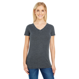 Threadfast 208B Ladies Vintage Dye Short-Sleeve V-Neck T-Shirt - Vintage Charcoal