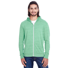 Threadfast 302Z Unisex Triblend Full-Zip Light Hoodie - Green Triblend