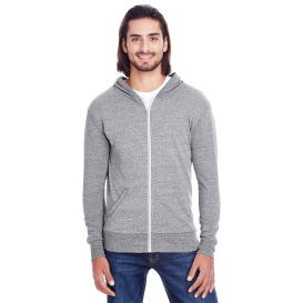 Threadfast 302Z Unisex Triblend Full-Zip Light Hoodie - Grey Triblend