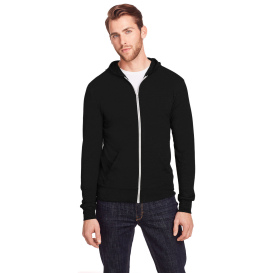 Threadfast 302Z Unisex Triblend Full-Zip Light Hoodie - Solid Black Triblend