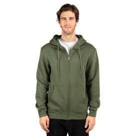 Threadfast 320Z Unisex Triblend Full-Zip Light Hoodie - Army