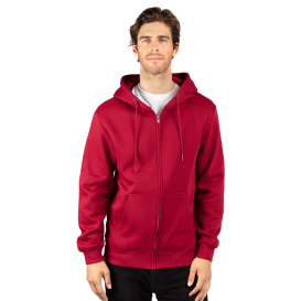 Threadfast 320Z Unisex Triblend Full-Zip Light Hoodie - Burgundy