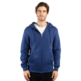 Threadfast 320Z Unisex Triblend Full-Zip Light Hoodie - Navy