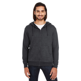 Threadfast 321Z Unisex Triblend French Terry Full-Zip - Black Heather